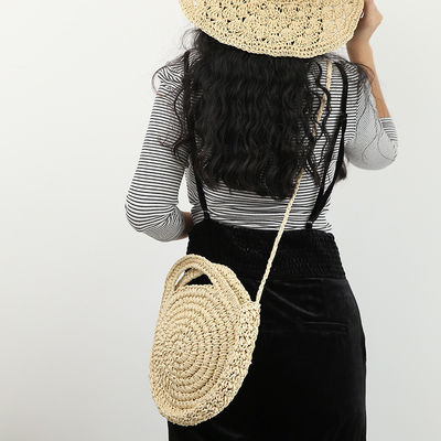 Recycled Straw Beach Bag Paper Cord Crossbody Shoulder Bags Logo Gepersonaliseerd Logo
