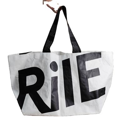 Gepersonaliseerd logo print PP geweven tas voor strandreizen studie promotie