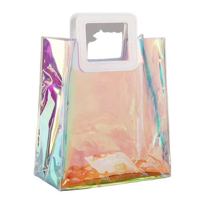 Stijlvolle herbruikbare PVC laser transparante holografische tas voor strandtas liefhebbers