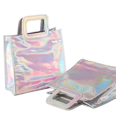Stijlvolle herbruikbare PVC laser transparante holografische tas voor strandtas liefhebbers