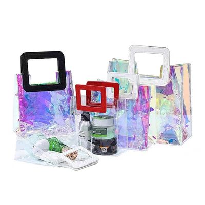 Stijlvolle herbruikbare PVC laser transparante holografische tas voor strandtas liefhebbers