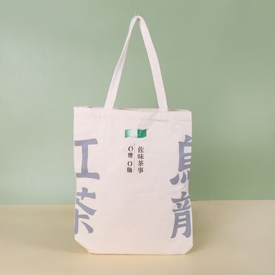 Eco-vriendelijke handgemaakte stijl Custom Logo Print Canvas Tote Bag voor winkelen en reizen