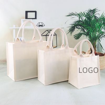 Outlet Blank Plain Custom Logo Print Canvas Cotton Tote Bags voor het dagelijkse schoolleven