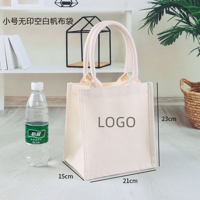 Outlet Blank Plain Custom Logo Print Canvas Cotton Tote Bags voor het dagelijkse schoolleven