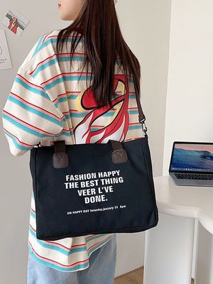 Dagelijkse schoolbrief Print katoenen zak voor vrouwen