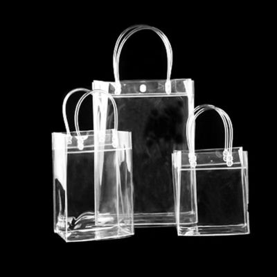 Open-sluiting Custom Clear PVC verpakkingszak voor transparante grote PVC Tote cadeautjes Reizen