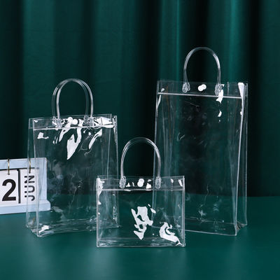 Open-sluiting Custom Clear PVC verpakkingszak voor transparante grote PVC Tote cadeautjes Reizen