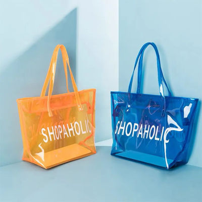 Custom logo High Transparency Clear PVC Plastic Tote Bag voor waterdichte reclame