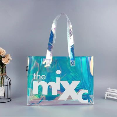 Custom logo High Transparency Clear PVC Plastic Tote Bag voor waterdichte reclame