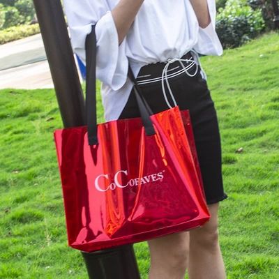 Custom logo High Transparency Clear PVC Plastic Tote Bag voor waterdichte reclame