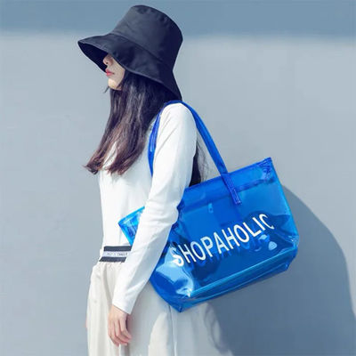 Custom logo High Transparency Clear PVC Plastic Tote Bag voor waterdichte reclame