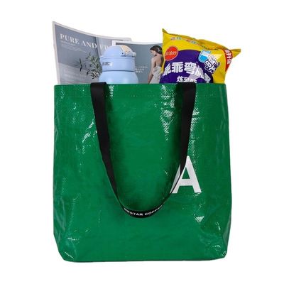 Gepersonaliseerde kleur Eco-vriendelijke PP geweven gelamineerde winkeltokjes met aangepast logo