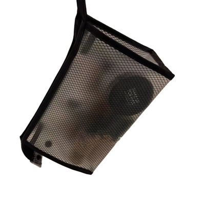 Handled Style Waterdicht Doorzichtig Nylon Mesh Custom Logo Grote make-up cosmetische zak