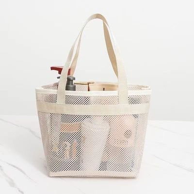 Gepersonaliseerde Logo Mesh Toilettenzak Eco Shopping Bag met Zipper Kleine Nylon Mesh Bag