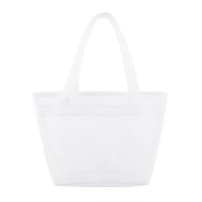 Gepersonaliseerde Logo Mesh Toilettenzak Eco Shopping Bag met Zipper Kleine Nylon Mesh Bag