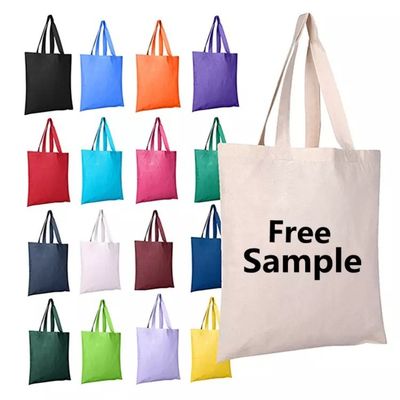 Aangepast logo Recycle Eco Canvas Cadeau Boodschappentas Strandtas Canvas Kruidenier Tote Bag OEM/ODM