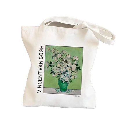 Cartoon Pattern Herbruikbaar Canvas Cotton Shopping Tote Bag met Custom Logo Eco Friendly