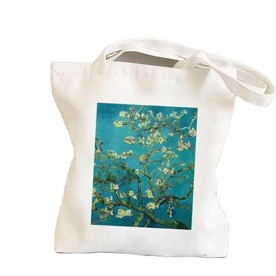 Cartoon Pattern Herbruikbaar Canvas Cotton Shopping Tote Bag met Custom Logo Eco Friendly