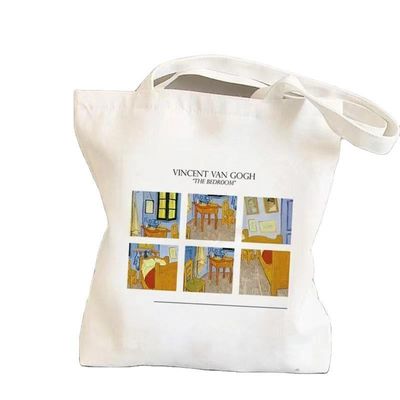 Cartoon Pattern Herbruikbaar Canvas Cotton Shopping Tote Bag met Custom Logo Eco Friendly
