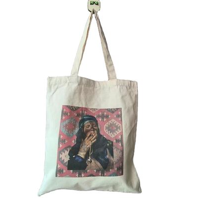 Gepersonaliseerde kleuren winkeltjes Canvas Tote Bag met gepersonaliseerde afdruk en handgemaakte stijl