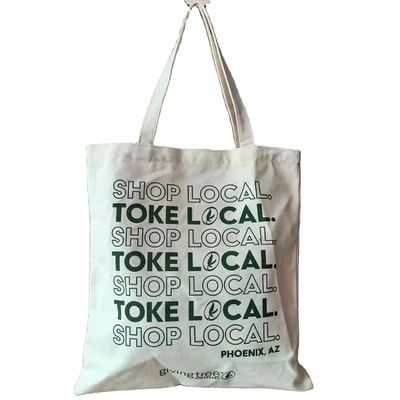 Gepersonaliseerde kleuren winkeltjes Canvas Tote Bag met gepersonaliseerde afdruk en handgemaakte stijl