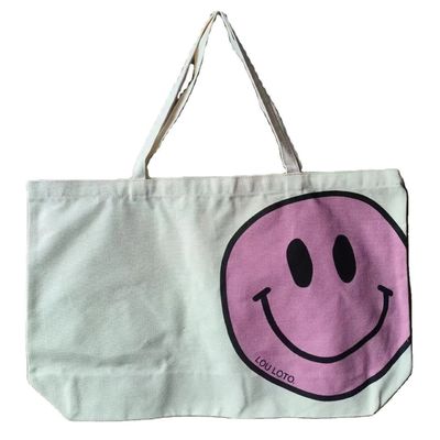 Grote capaciteit Shoulder Shopping Canvas Tote Bag met aangepaste kleur en geprint logo