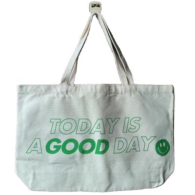 Grote capaciteit Shoulder Shopping Canvas Tote Bag met aangepaste kleur en geprint logo