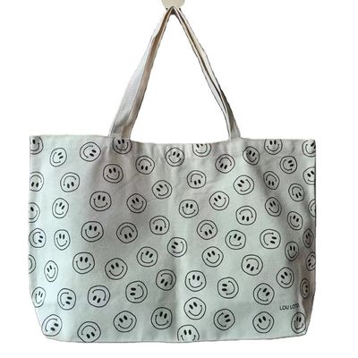 Grote capaciteit Shoulder Shopping Canvas Tote Bag met aangepaste kleur en geprint logo