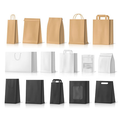 Handled Style Custom Private Logo Printed Zwart Papier Tote Bag voor Gepersonaliseerd Geschenk