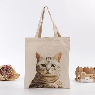 Schattige kattenpatroon herbruikbare doek tas voor milieuvriendelijk winkelen en reizen