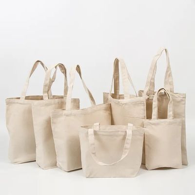 Low MOQ Eco Friendly Shopping Bag Blank Plain Canvas Cotton Tote Bag Met Custom Logo