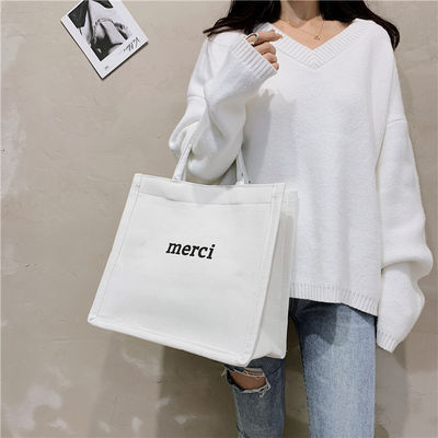 Custom Eco Shopping Bag Canvas Boodschappenzak Cotton Tote Gift Bag met grote capaciteit