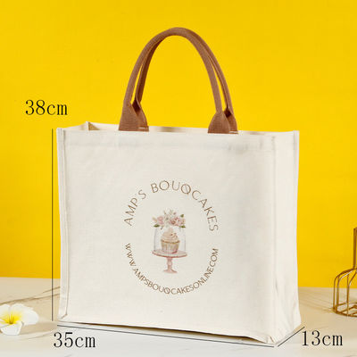 Duurzaam Custom Logo Waterdicht Gelamineerd Katoen Canvas Tote Bag voor en winkelen