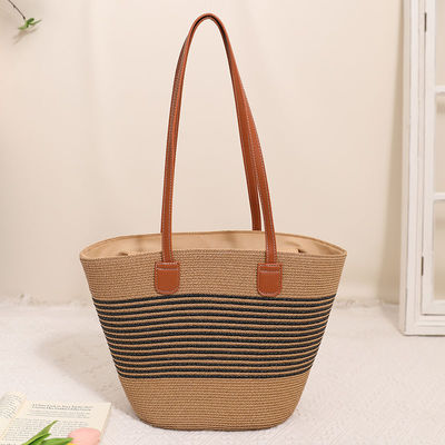 Handgemaakte Raffia Straw Beach Bag voor Unisex Summer Bucket Tote Style Basket