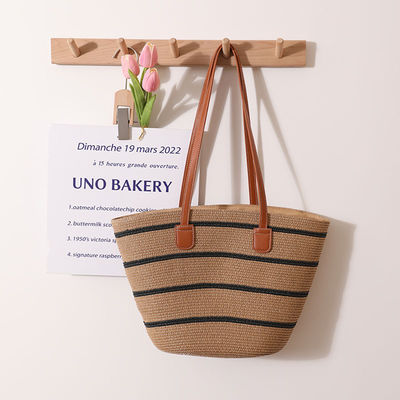 Handgemaakte Raffia Straw Beach Bag voor Unisex Summer Bucket Tote Style Basket