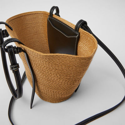 Outdoor Grote capaciteit Straw Beach Bag Vintage handgemaakte geweven schoudertas Raffia Rattan tassen