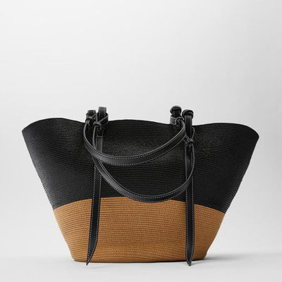 Outdoor Grote capaciteit Straw Beach Bag Vintage handgemaakte geweven schoudertas Raffia Rattan tassen