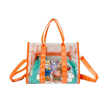 Zomer waterdicht PVC schouderstrandtas herbruikbaar en transparant voor vrouwen meisjes