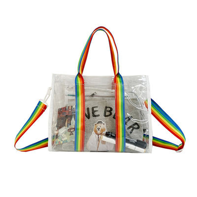 Zomer waterdicht PVC schouderstrandtas herbruikbaar en transparant voor vrouwen meisjes