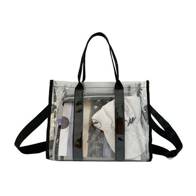 Zomer waterdicht PVC schouderstrandtas herbruikbaar en transparant voor vrouwen meisjes