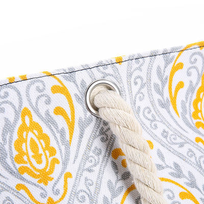Middelgrote, op maat gemaakte, gestreepte katoenen tassen met doek touwgreep, perfect cadeau.