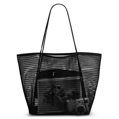 Persoonlijke grote gepersonaliseerde beach mesh tas met handdoek voor een leuke dag op het strand