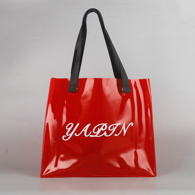 Silk Screen Printing Custom Logo Shopping Bag Duidelijk PVC Tote Bag met doekmateriaal