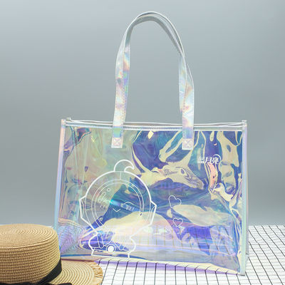 Eco-vriendelijk Custom Logo Duidelijk Transparante Waterdichte PVC Tote Bag met Zipper en Pocket