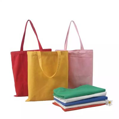 Zilkscherm gedrukt Eco Canvas Bag Dames Shopping Tote met zakken en letterpatroon