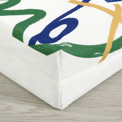Custom Silk Screen Printed Cotton Canvas Shopping Tote Bag met logo en letterpatroon