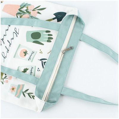 Handled Style Custom Printed Cotton Canvas Shopping Tote Bag met logo voor Eco Grocery