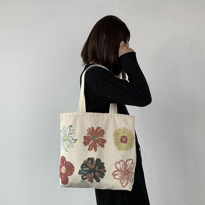 Contemporary Women's Handled Style Custom Canvas Tote Bag met bloemenprint