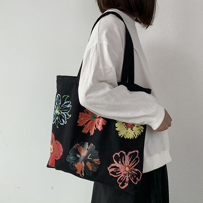 Contemporary Women's Handled Style Custom Canvas Tote Bag met bloemenprint