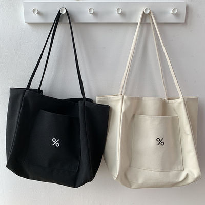 Gepersonaliseerde kleur Eco Canvas Tote Bag voor vrouwen Grote capaciteit en OEM / ODM aanvaardbaar